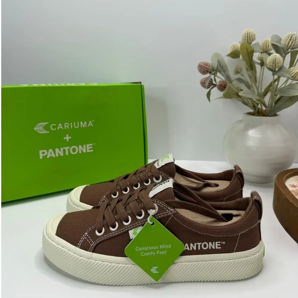 Cariuma OCA Low Pantone Cacao Nibs Canvas Sneaker Brown Women's 7 NWB